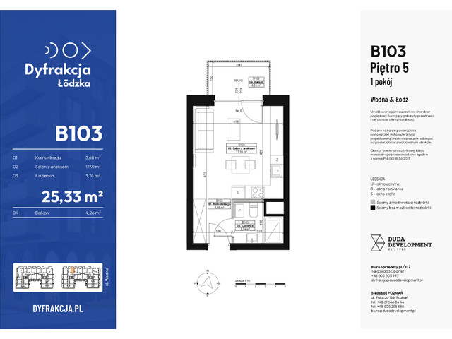 Mieszkanie w inwestycji Dyfrakcja Łódzka, symbol B103 » nportal.pl