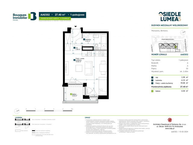 Mieszkanie w inwestycji Osiedle Lumea 5, budynek Rezerwacja., symbol AA0302 » nportal.pl