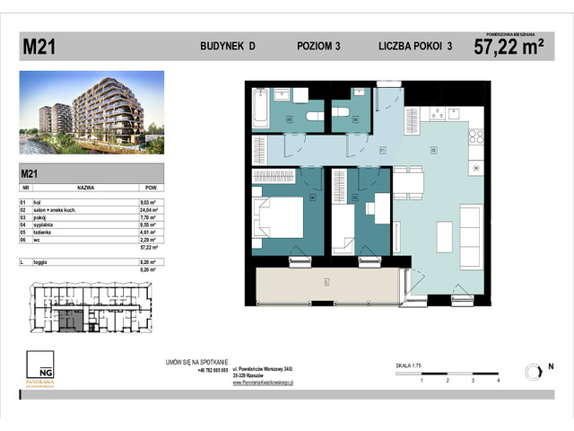 Mieszkanie w inwestycji PANORAMA KWIATKOWSKIEGO, symbol D_21 » nportal.pl