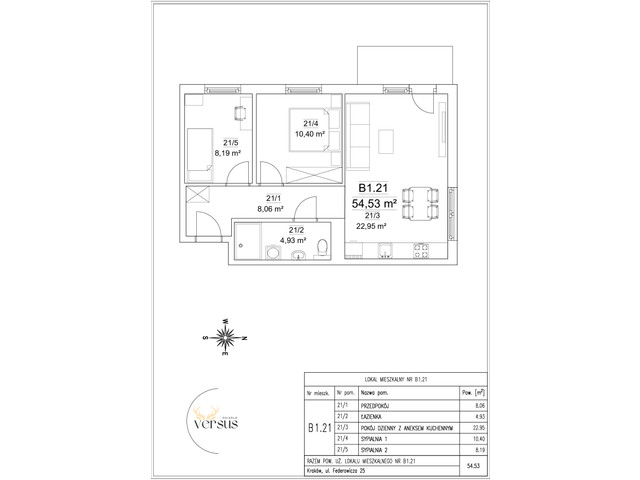 Mieszkanie w inwestycji Osiedle Versus, symbol B1/M21 » nportal.pl