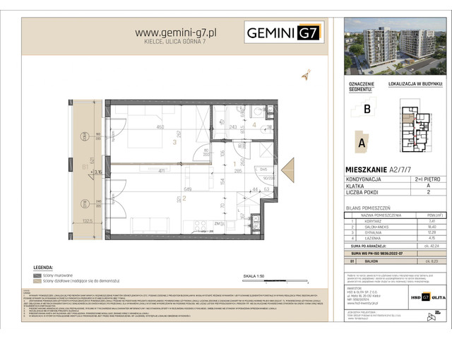 Mieszkanie w inwestycji GEMINI G7, symbol A2/7/7 » nportal.pl