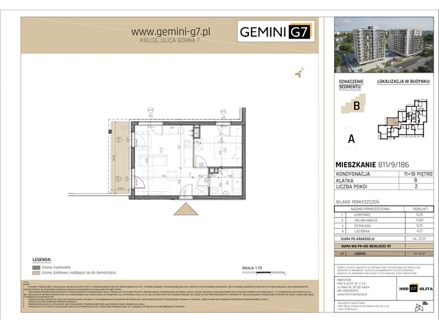 Mieszkanie w inwestycji GEMINI G7, symbol B11/9/186 » nportal.pl