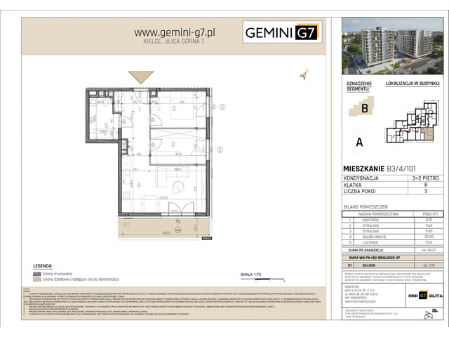 Mieszkanie w inwestycji GEMINI G7, symbol B3/4/101 » nportal.pl