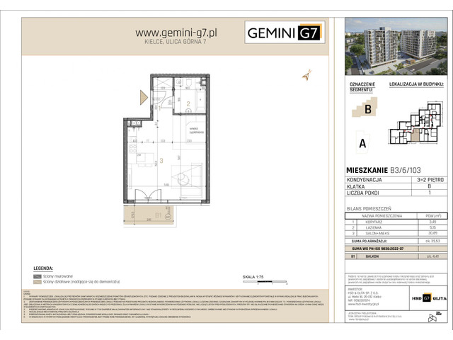 Mieszkanie w inwestycji GEMINI G7, symbol B3/6/103 » nportal.pl