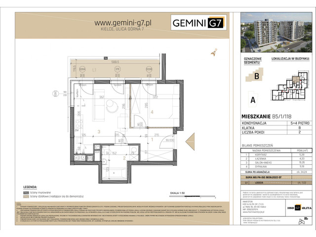 Mieszkanie w inwestycji GEMINI G7, symbol B5/1/118 » nportal.pl