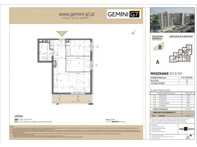 Mieszkanie w inwestycji GEMINI G7, symbol B7/4/141 » nportal.pl