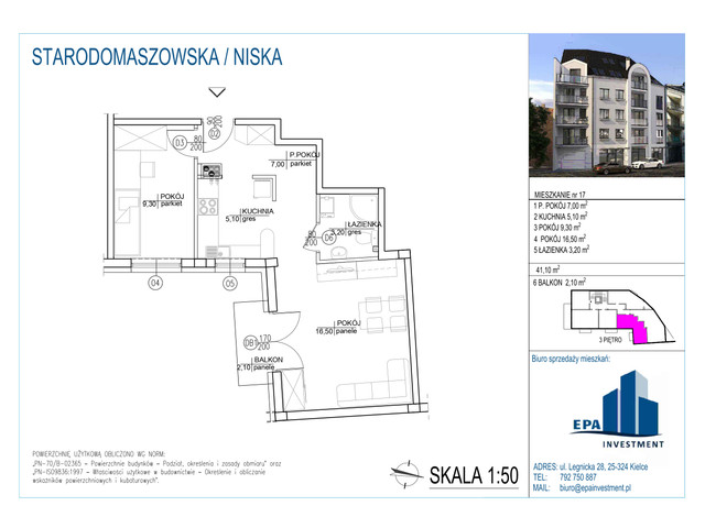 Mieszkanie w inwestycji Kamienica przy ul. Starodomaszowskiej, symbol M17 » nportal.pl