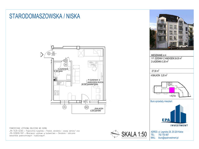 Mieszkanie w inwestycji Kamienica przy ul. Starodomaszowskiej, budynek Rezerwacja, symbol M4 » nportal.pl