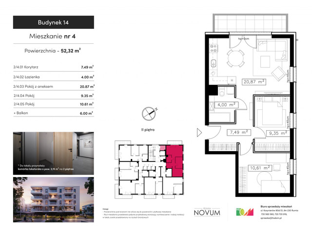 Mieszkanie w inwestycji Osiedle Novum Rumia etap XIV, budynek Rezerwacja, symbol M4 » nportal.pl