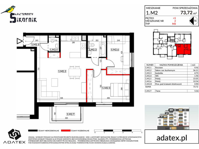 Mieszkanie w inwestycji Apartamenty Sikornik, symbol 2-M2 » nportal.pl