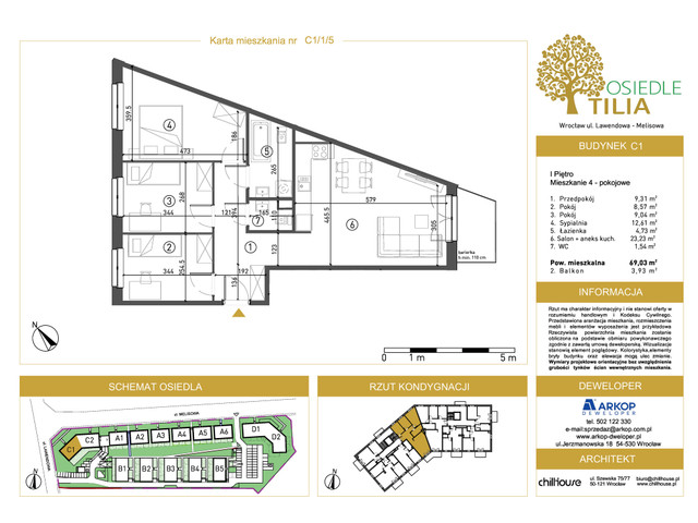 Mieszkanie w inwestycji Osiedle Tilia, symbol C1-C1/1/5 » nportal.pl