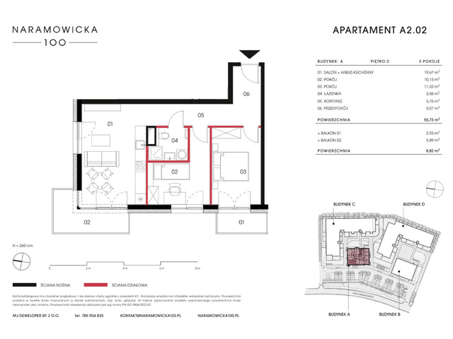 Mieszkanie w inwestycji Naramowicka 100, symbol A-A2.02 » nportal.pl