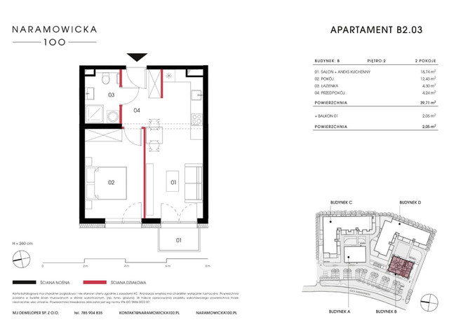 Mieszkanie w inwestycji Naramowicka 100, symbol B-B2.03 » nportal.pl