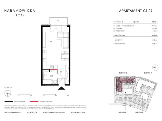 Mieszkanie w inwestycji Naramowicka 100, symbol C-C1.07 » nportal.pl