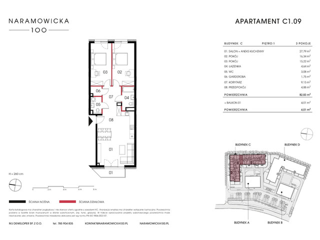 Mieszkanie w inwestycji Naramowicka 100, symbol C-C1.09 » nportal.pl