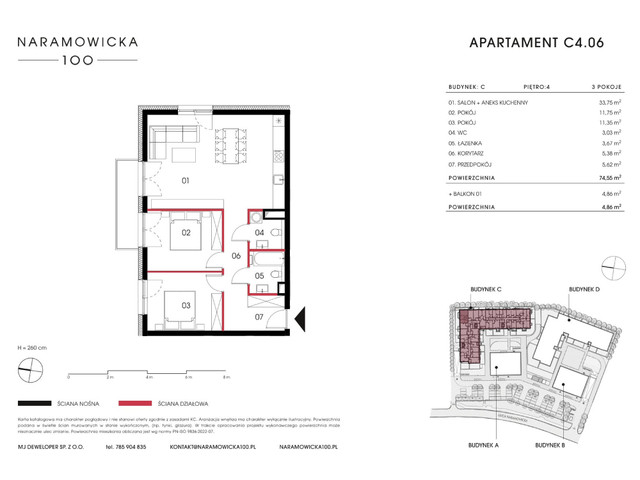 Mieszkanie w inwestycji Naramowicka 100, symbol C-C4.06 » nportal.pl