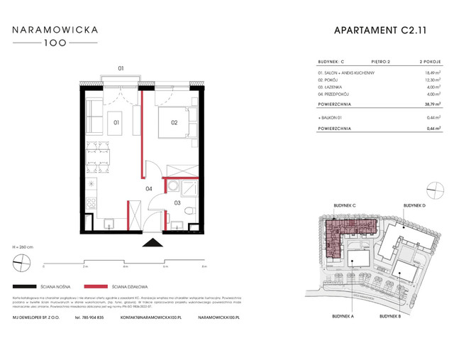 Mieszkanie w inwestycji Naramowicka 100, symbol C-C2.11 » nportal.pl