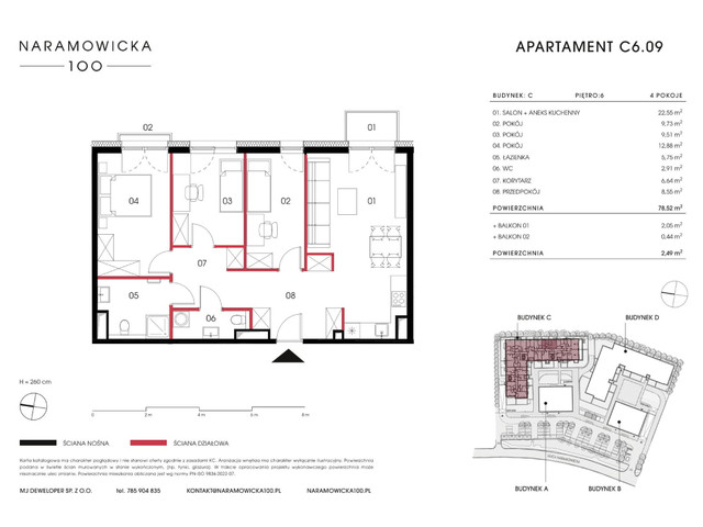 Mieszkanie w inwestycji Naramowicka 100, symbol C-C6.09 » nportal.pl