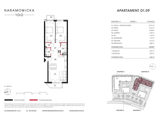 Mieszkanie w inwestycji Naramowicka 100, symbol D-D1.09 » nportal.pl