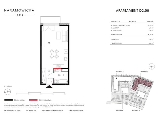 Mieszkanie w inwestycji Naramowicka 100, symbol D-D2.08 » nportal.pl