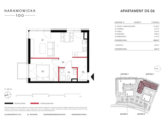 Mieszkanie w inwestycji Naramowicka 100, symbol D-D5.06 » nportal.pl