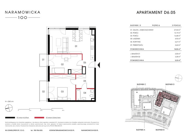 Mieszkanie w inwestycji Naramowicka 100, symbol D-D6.05 » nportal.pl