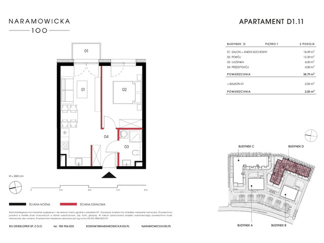 Mieszkanie w inwestycji Naramowicka 100, symbol D-D1.11 » nportal.pl