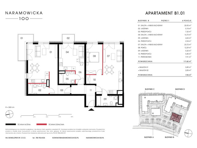 Mieszkanie w inwestycji Naramowicka 100, symbol B-B1.01 » nportal.pl