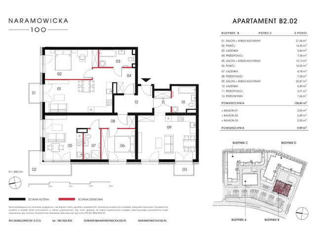 Mieszkanie w inwestycji Naramowicka 100, symbol B-B2.02 » nportal.pl