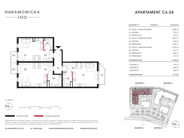 Mieszkanie w inwestycji Naramowicka 100, symbol C-C6.04 » nportal.pl