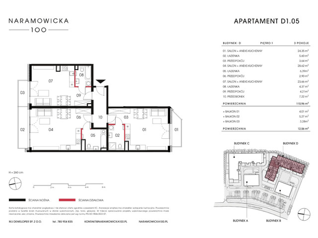 Mieszkanie w inwestycji Naramowicka 100, symbol D-D1.05 » nportal.pl
