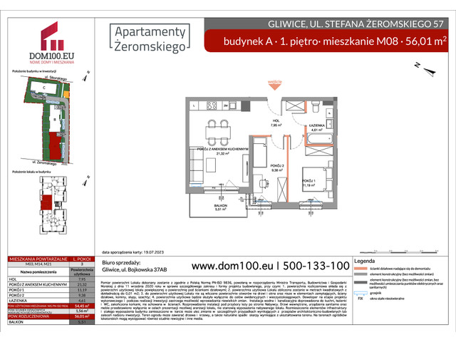 Mieszkanie w inwestycji APARTAMENTY ŻEROMSKIEGO, symbol A-A08 » nportal.pl