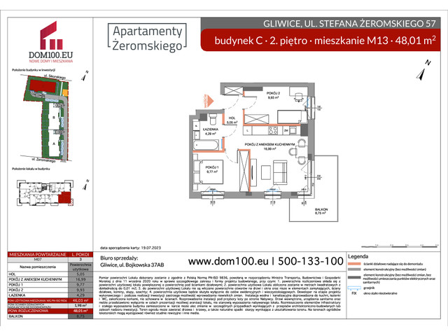 Mieszkanie w inwestycji APARTAMENTY ŻEROMSKIEGO, symbol C-C13 » nportal.pl