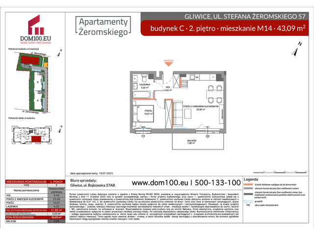 Mieszkanie w inwestycji APARTAMENTY ŻEROMSKIEGO, symbol C-C14 » nportal.pl