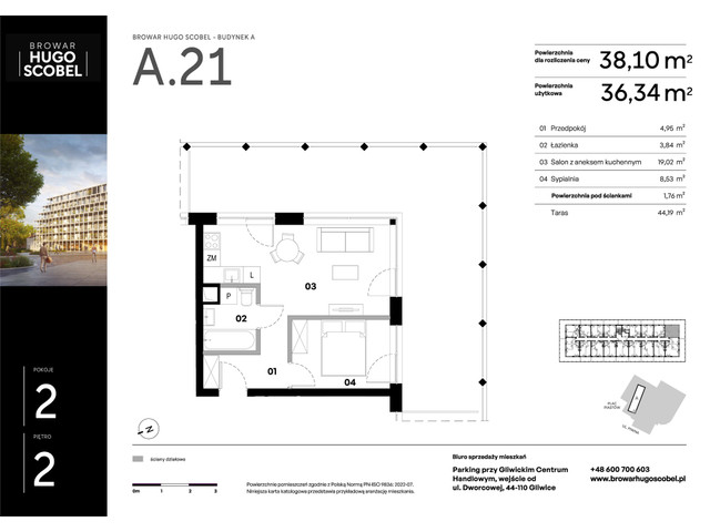 Mieszkanie w inwestycji Browar Hugo Scobel, symbol A.21 » nportal.pl