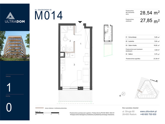 Mieszkanie w inwestycji Ultradom, symbol M014 » nportal.pl