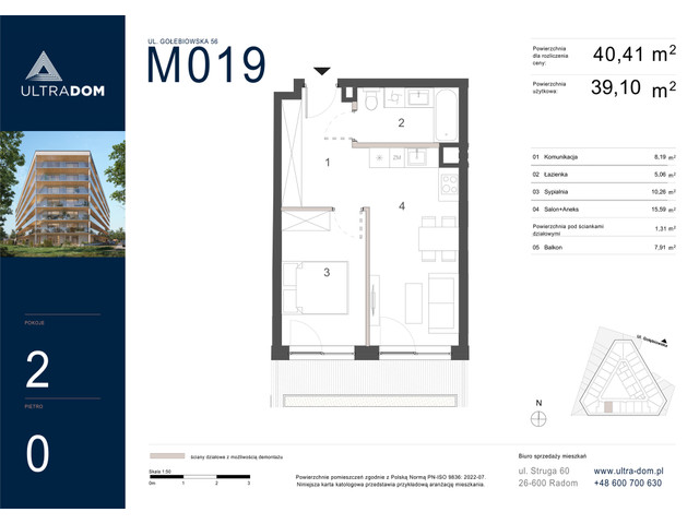 Mieszkanie w inwestycji Ultradom, symbol M019 » nportal.pl