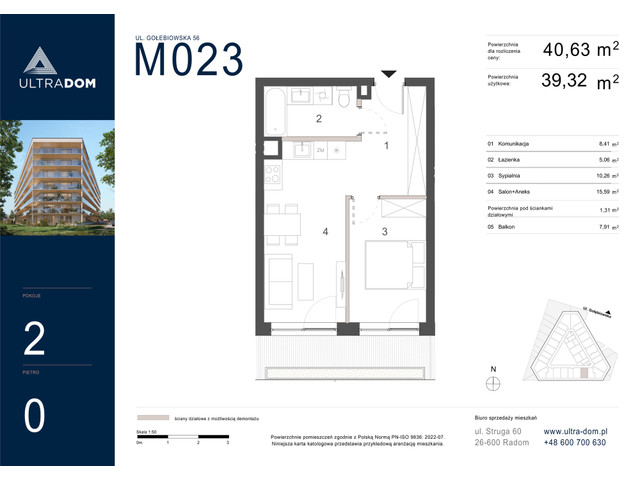 Mieszkanie w inwestycji Ultradom, symbol M023 » nportal.pl