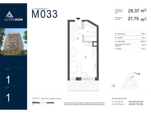 Mieszkanie w inwestycji Ultradom, symbol M033 » nportal.pl