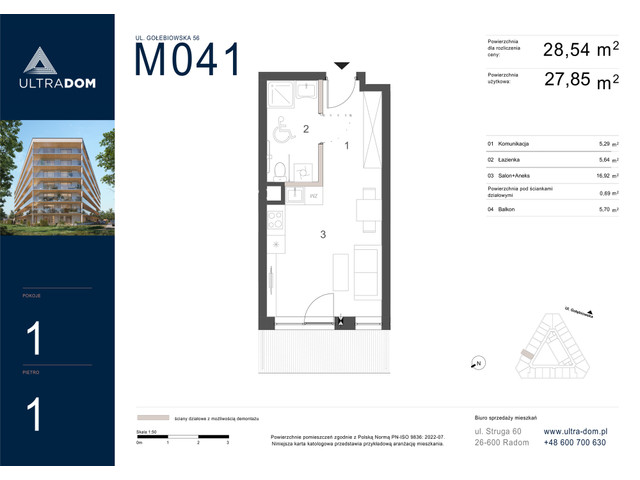 Mieszkanie w inwestycji Ultradom, symbol M041 » nportal.pl