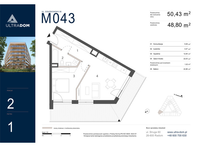 Mieszkanie w inwestycji Ultradom, symbol M043 » nportal.pl