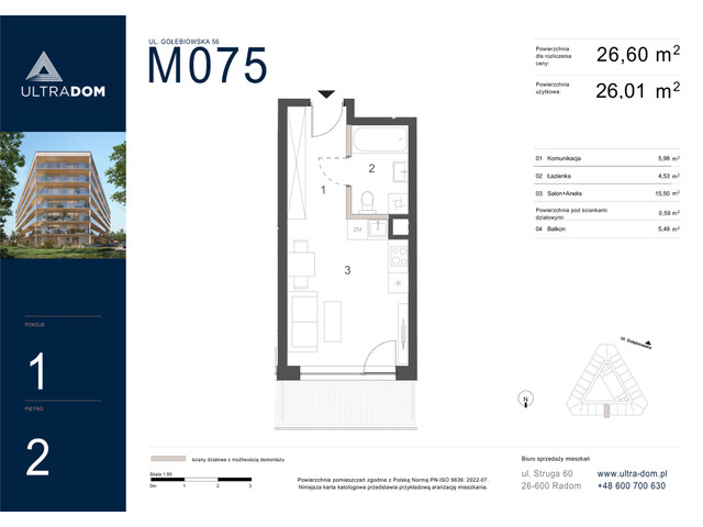 Mieszkanie w inwestycji Ultradom, symbol M075 » nportal.pl