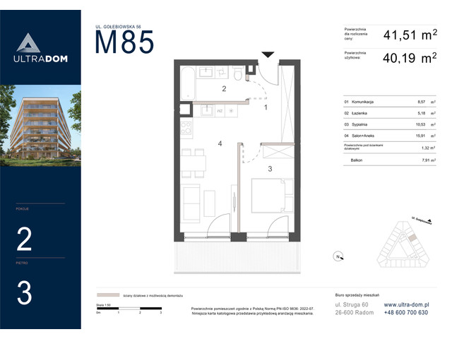 Mieszkanie w inwestycji Ultradom, symbol M085 » nportal.pl