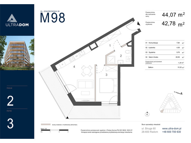 Mieszkanie w inwestycji Ultradom, symbol M098 » nportal.pl