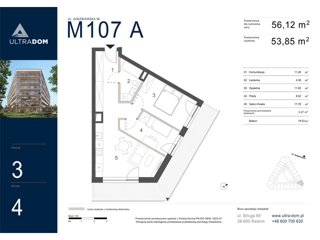 Mieszkanie w inwestycji Ultradom, symbol M107A » nportal.pl