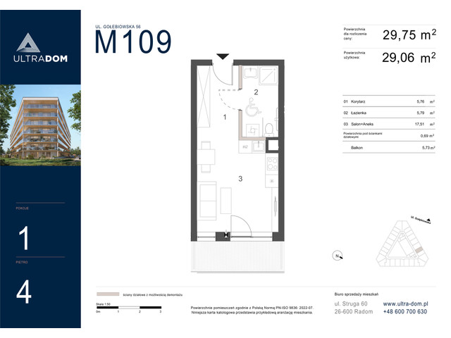 Mieszkanie w inwestycji Ultradom, symbol M109 » nportal.pl