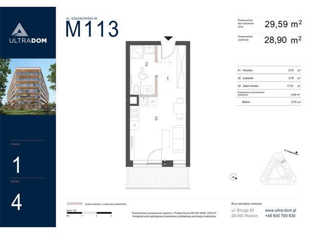 Mieszkanie w inwestycji Ultradom, symbol M113 » nportal.pl