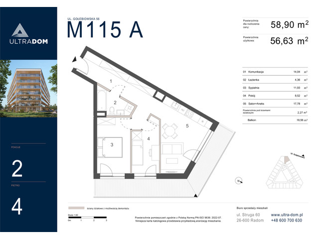 Mieszkanie w inwestycji Ultradom, symbol M115A » nportal.pl