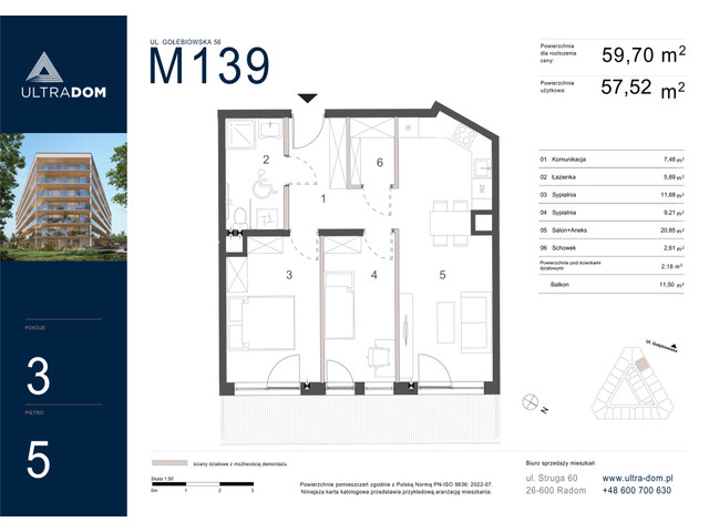 Mieszkanie w inwestycji Ultradom, symbol M139 » nportal.pl