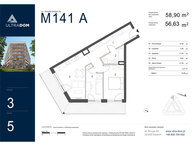 Mieszkanie w inwestycji Ultradom, symbol M141A » nportal.pl